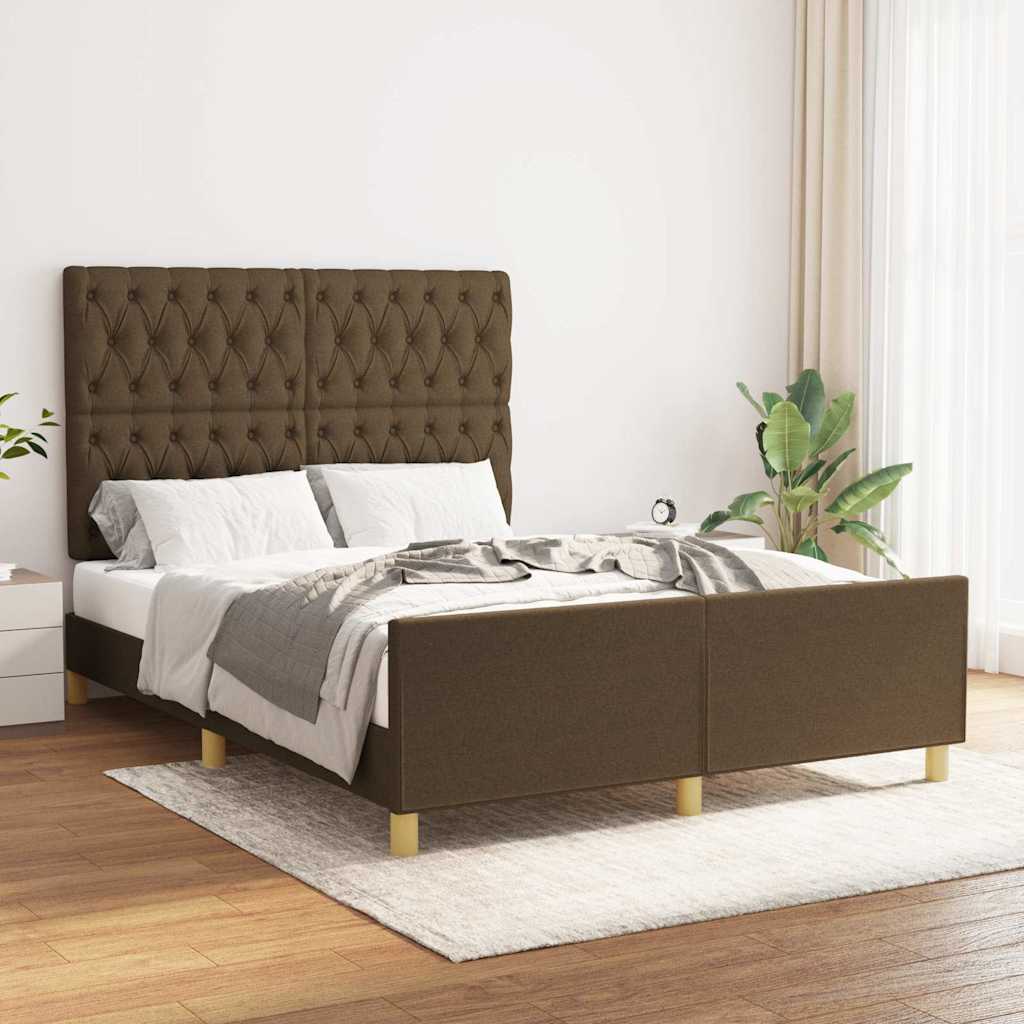 Giroletto senza Materasso Marrone Scuro 140x200 cm Tessuto