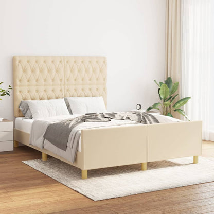 Giroletto senza Materasso Crema 140x200 cm in Tessuto