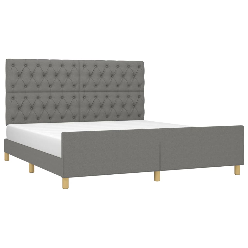 Giroletto senza Materasso Grigio Scuro 160x200 cm Tessuto - homemem39