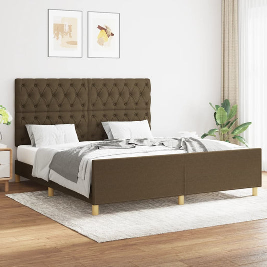 Giroletto senza Materasso Marrone Scuro 160x200 cm Tessuto