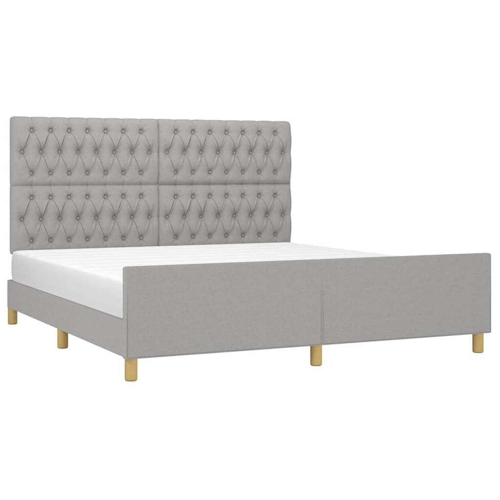 Giroletto senza Materasso Grigio Chiaro 180x200 cm Tessuto