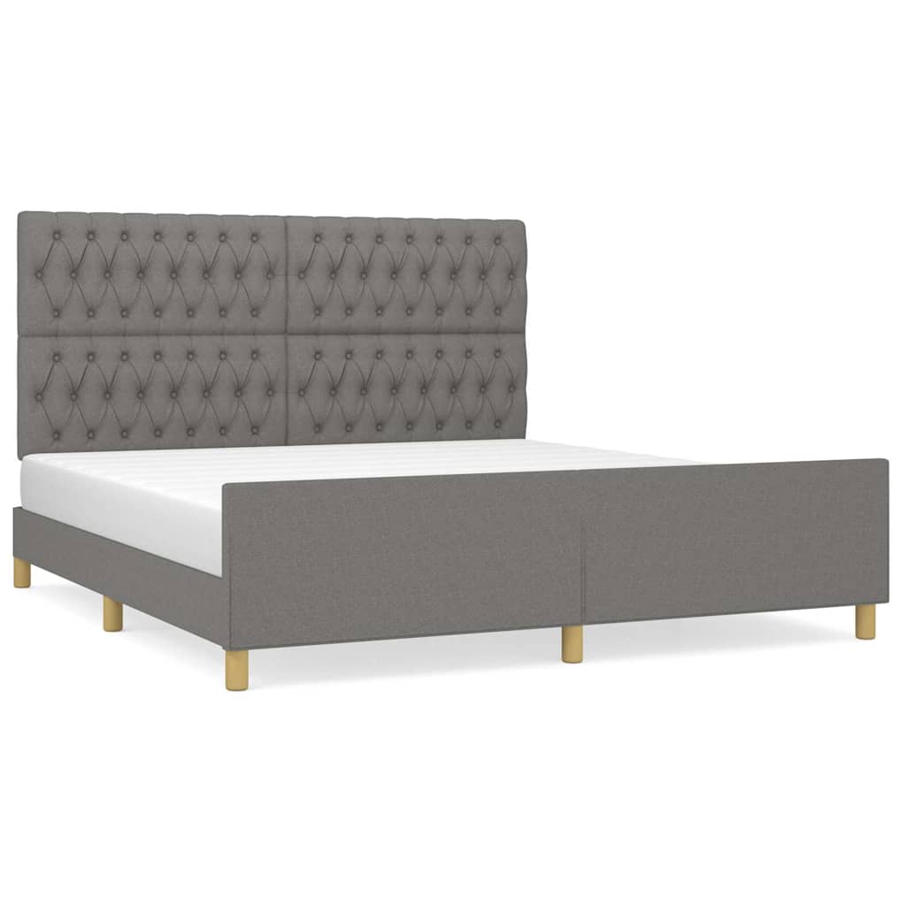 Giroletto senza Materasso Grigio Scuro 180x200 cm Tessuto