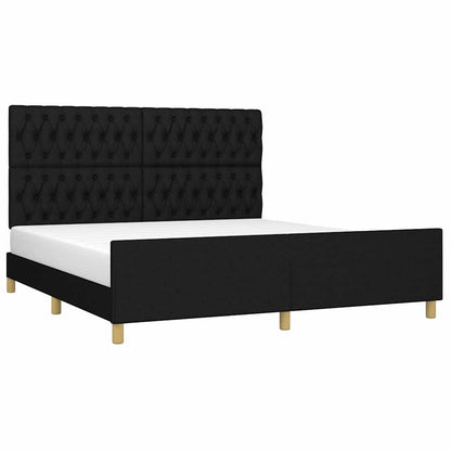 Giroletto senza Materasso Nero 180x200 cm in Tessuto