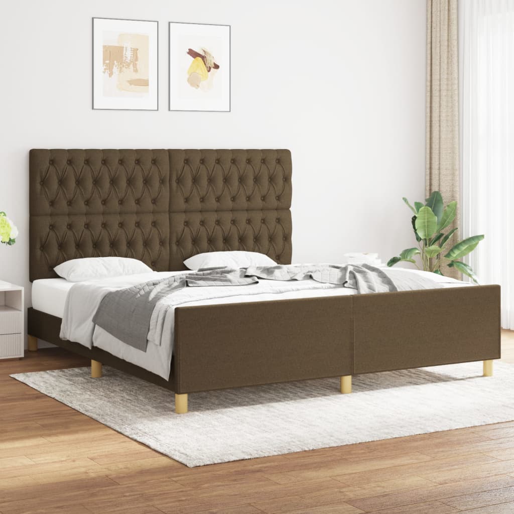 Giroletto senza Materasso Marrone Scuro 180x200 cm Tessuto | homemem39
