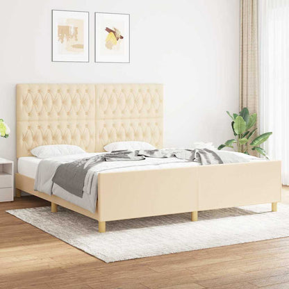 Giroletto senza Materasso Crema 180x200 cm in Tessuto