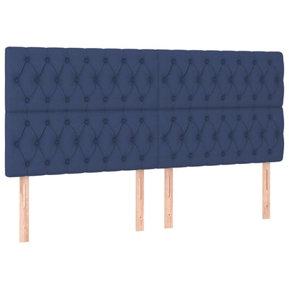 Giroletto con Testiera Blu 180x200 cm in Tessuto