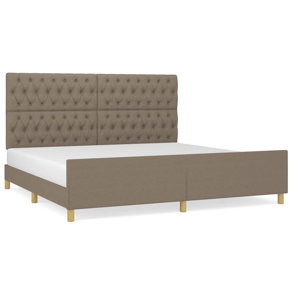 Giroletto con Testiera Grigio Tortora 200x200 cm in Tessuto | homemem39
