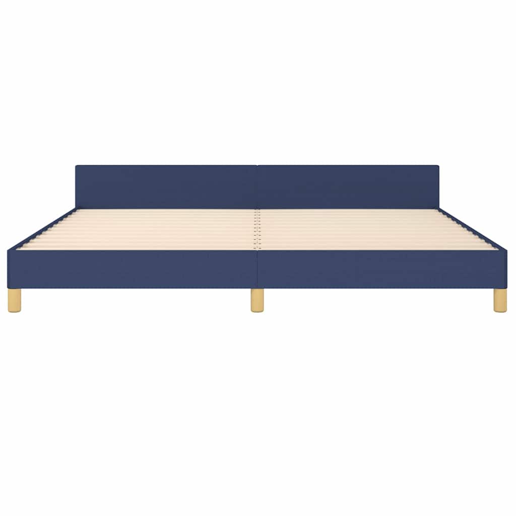Giroletto con Testiera Blu 200x200 cm in Tessuto