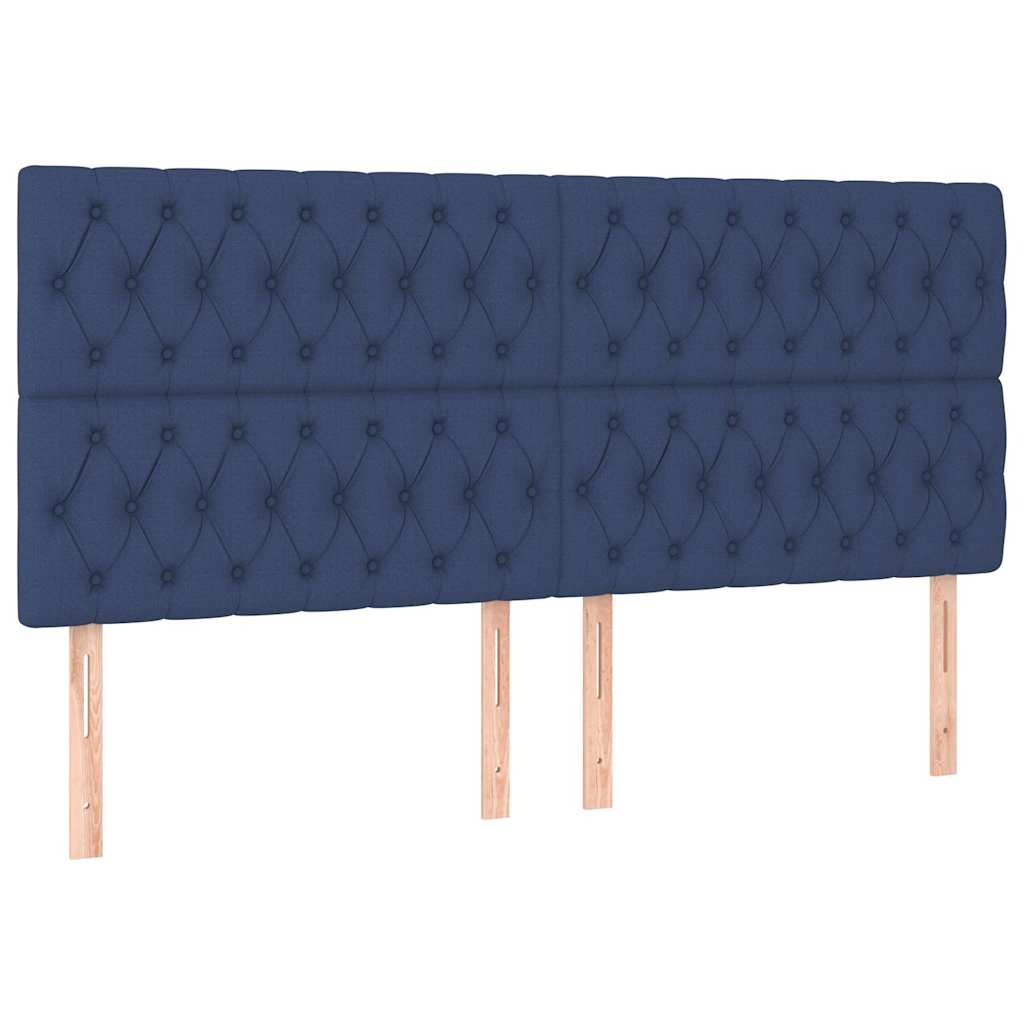 Giroletto con Testiera Blu 200x200 cm in Tessuto