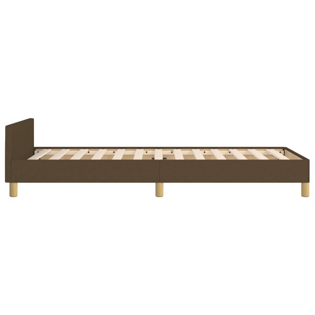 Giroletto con Testiera Marrone Scuro 80x200 cm in Tessuto | homemem39