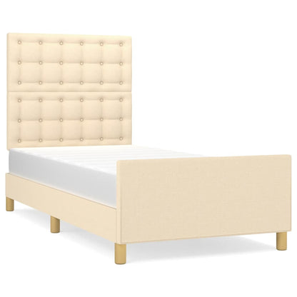 Giroletto con Testiera Crema 80x200 cm in Tessuto