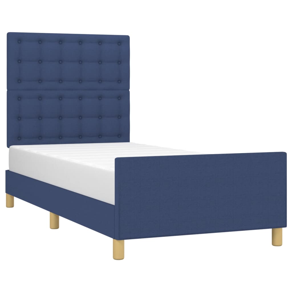 Giroletto con Testiera Blu 80x200 cm in Tessuto | homemem39