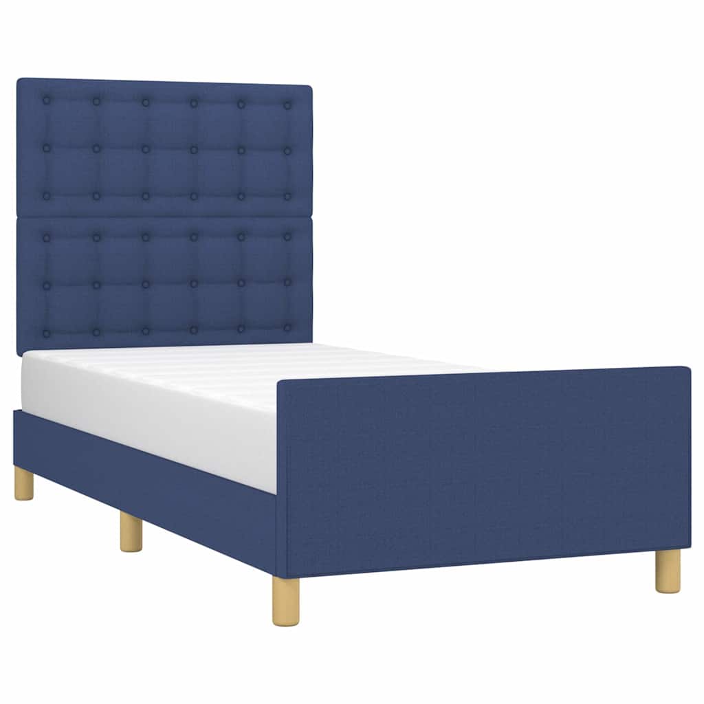 Giroletto con Testiera Blu 80x200 cm in Tessuto