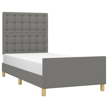 Giroletto con Testiera Grigio Scuro 90x190 cm in Tessuto | homemem39