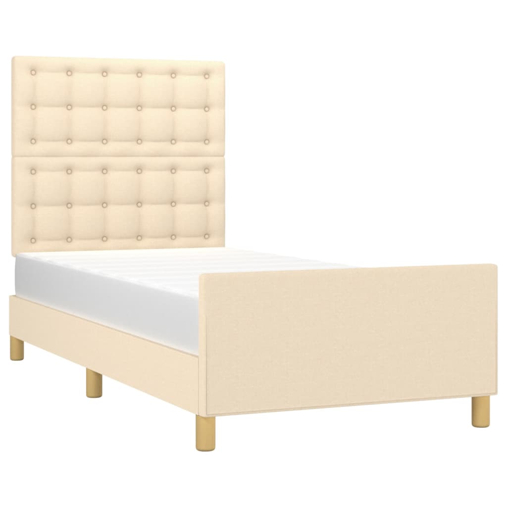 Giroletto senza Materasso Crema 90x200 cm in Tessuto | homemem39