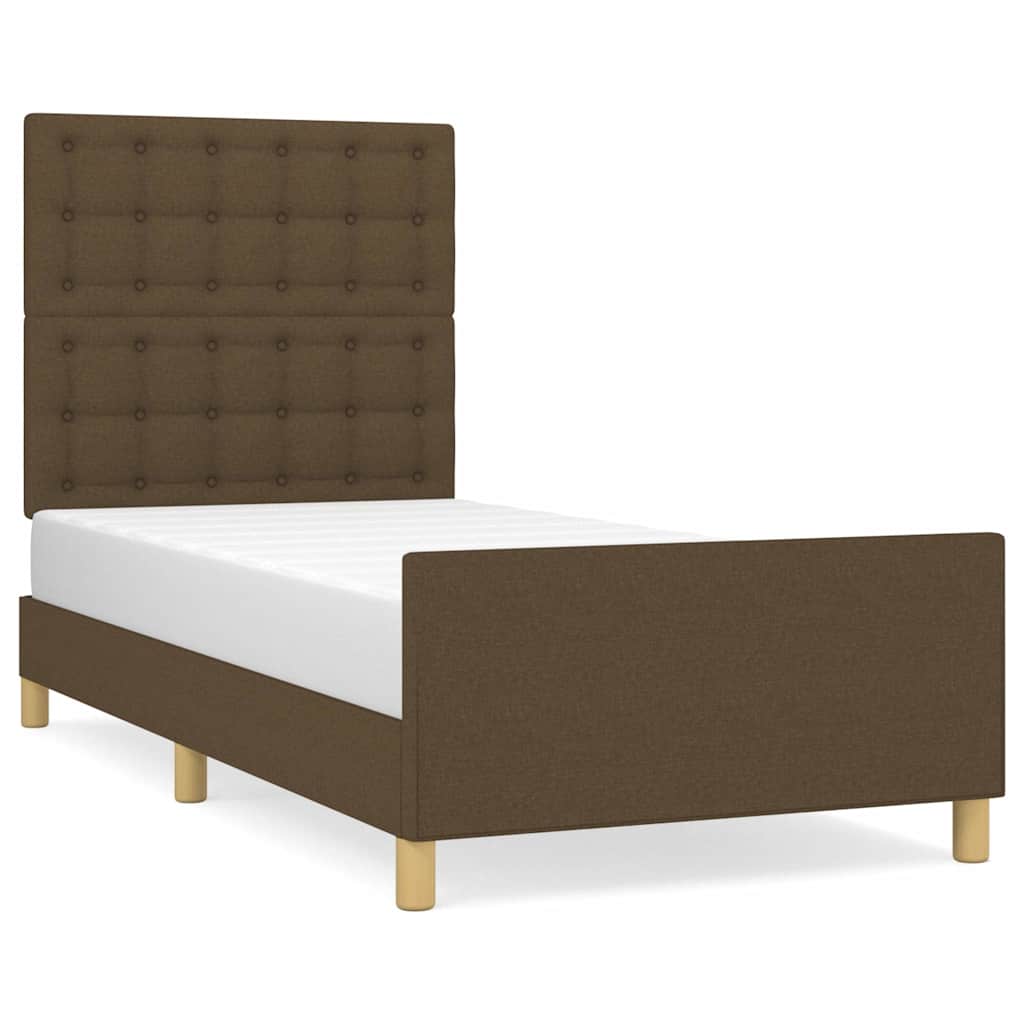 Giroletto senza Materasso Marrone Scuro 100x200 cm Tessuto