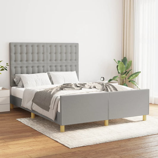 Giroletto senza Materasso Grigio Chiaro 140x190 cm Tessuto