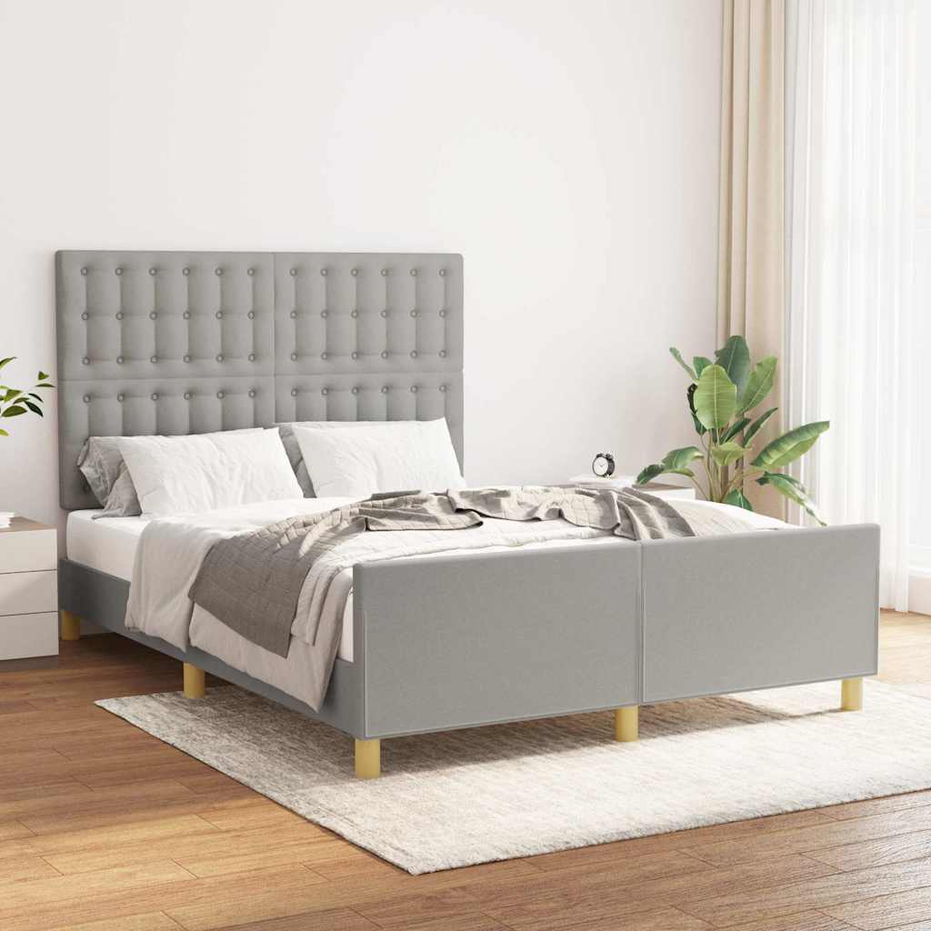 Giroletto senza Materasso Grigio Chiaro 140x190 cm Tessuto
