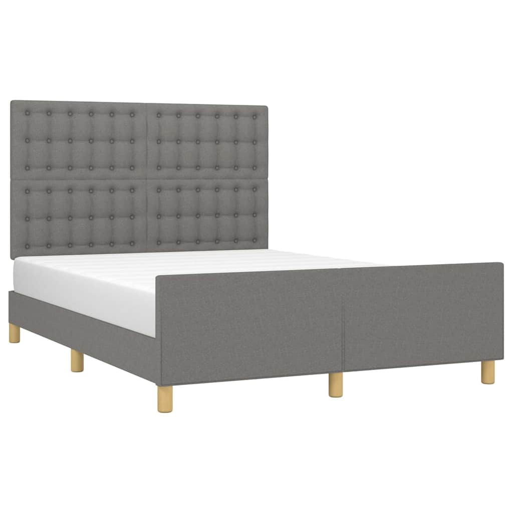 Giroletto senza Materasso Grigio Scuro 140x190 cm Tessuto