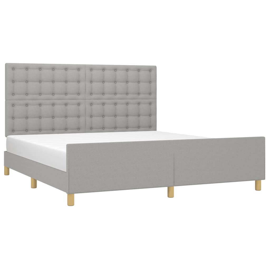 Giroletto senza Materasso Grigio Chiaro 160x200 cm Tessuto | homemem39