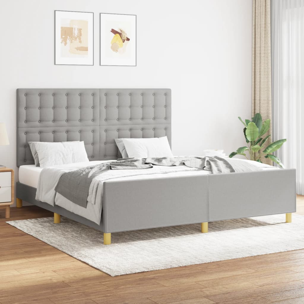 Giroletto senza Materasso Grigio Chiaro 160x200 cm Tessuto | homemem39