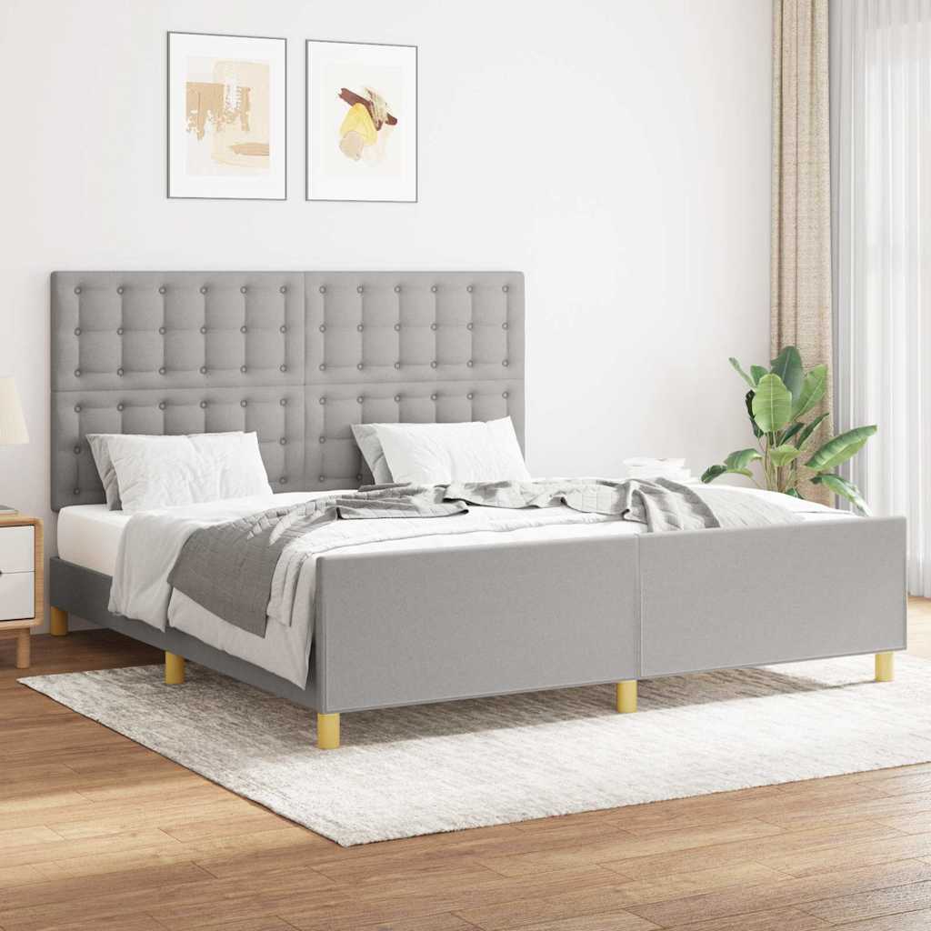 Giroletto senza Materasso Grigio Chiaro 160x200 cm Tessuto