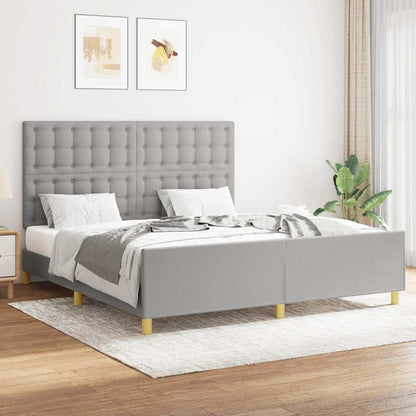 Giroletto senza Materasso Grigio Chiaro 160x200 cm Tessuto