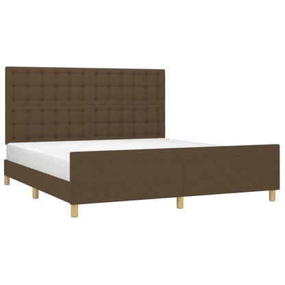 Giroletto senza Materasso Marrone Scuro 160x200 cm Tessuto