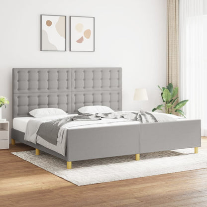 Giroletto senza Materasso Grigio Chiaro 200x200 cm Tessuto