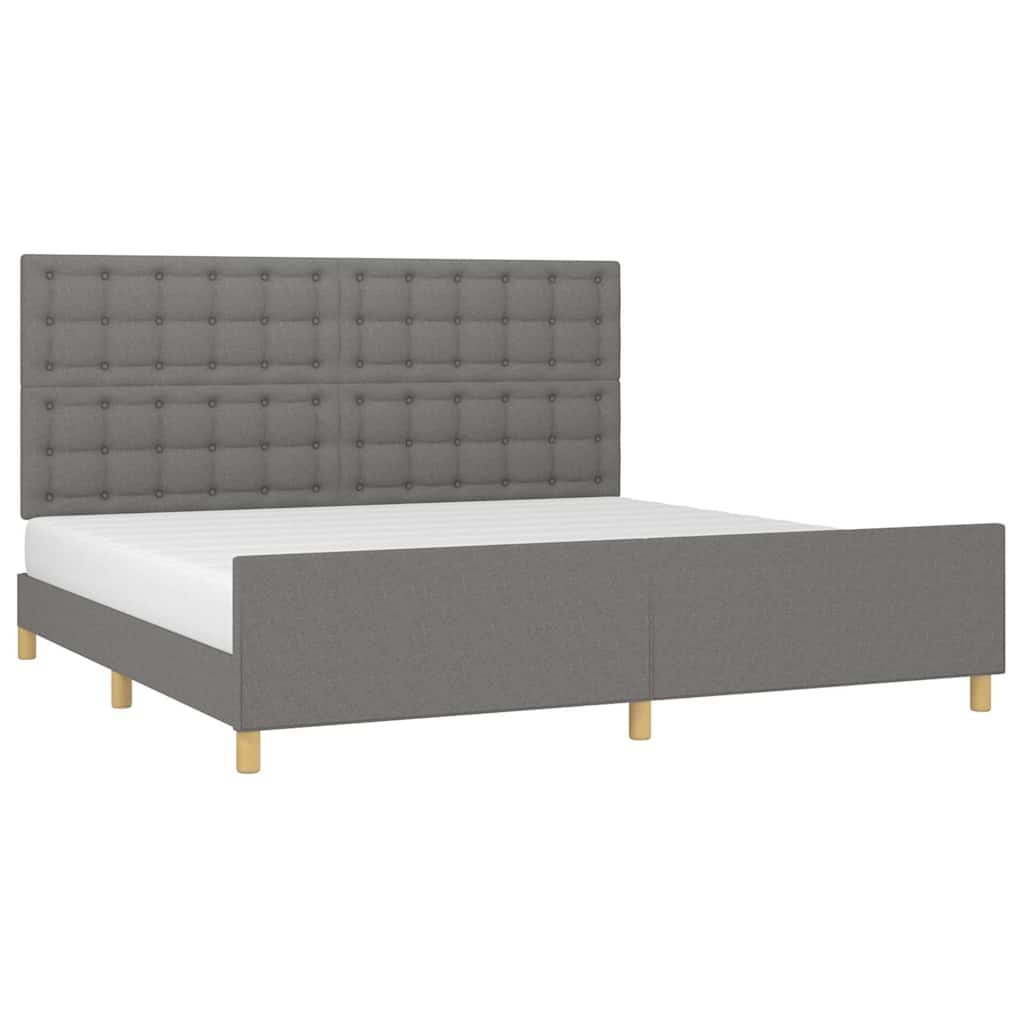 Giroletto senza Materasso Grigio Scuro 200x200 cm Tessuto