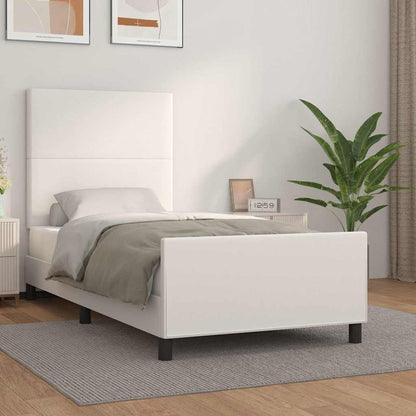 Giroletto con Testiera Bianco 80x200 cm in Similpelle