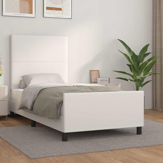 Giroletto con Testiera Bianco 80x200 cm in Similpelle