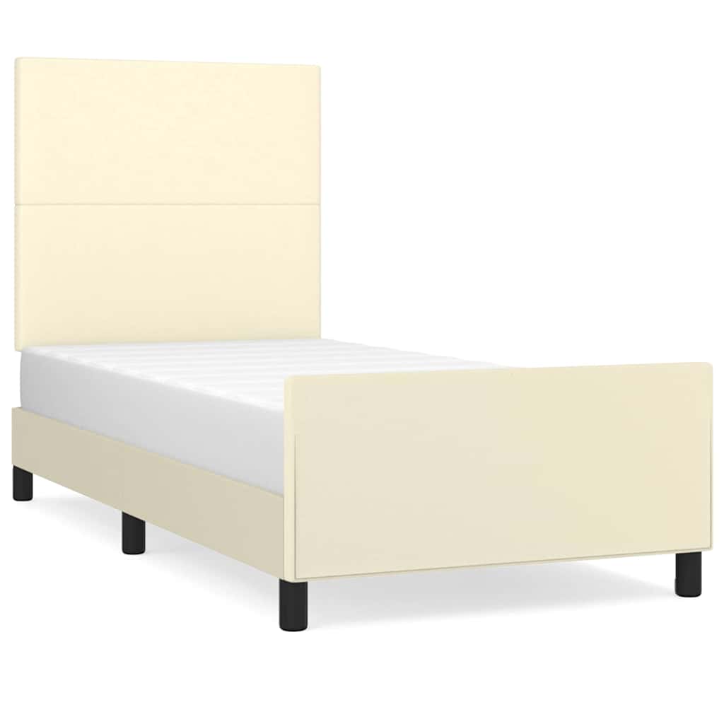 Giroletto con Testiera Crema 80x200 cm in Similpelle