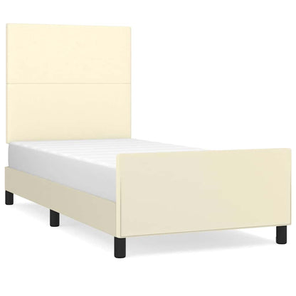 Giroletto con Testiera Crema 80x200 cm in Similpelle