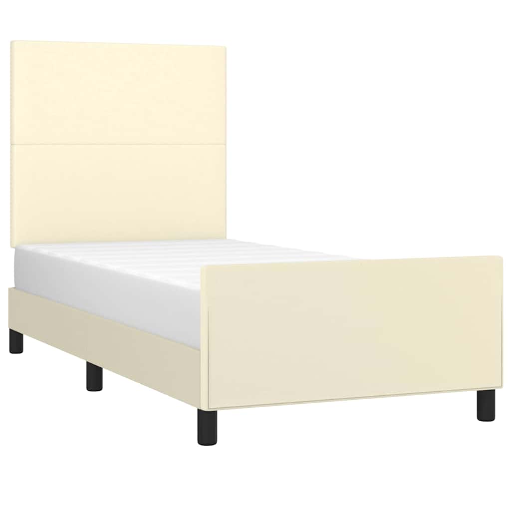 Giroletto con Testiera Crema 80x200 cm in Similpelle