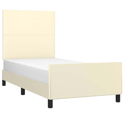 Giroletto con Testiera Crema 80x200 cm in Similpelle