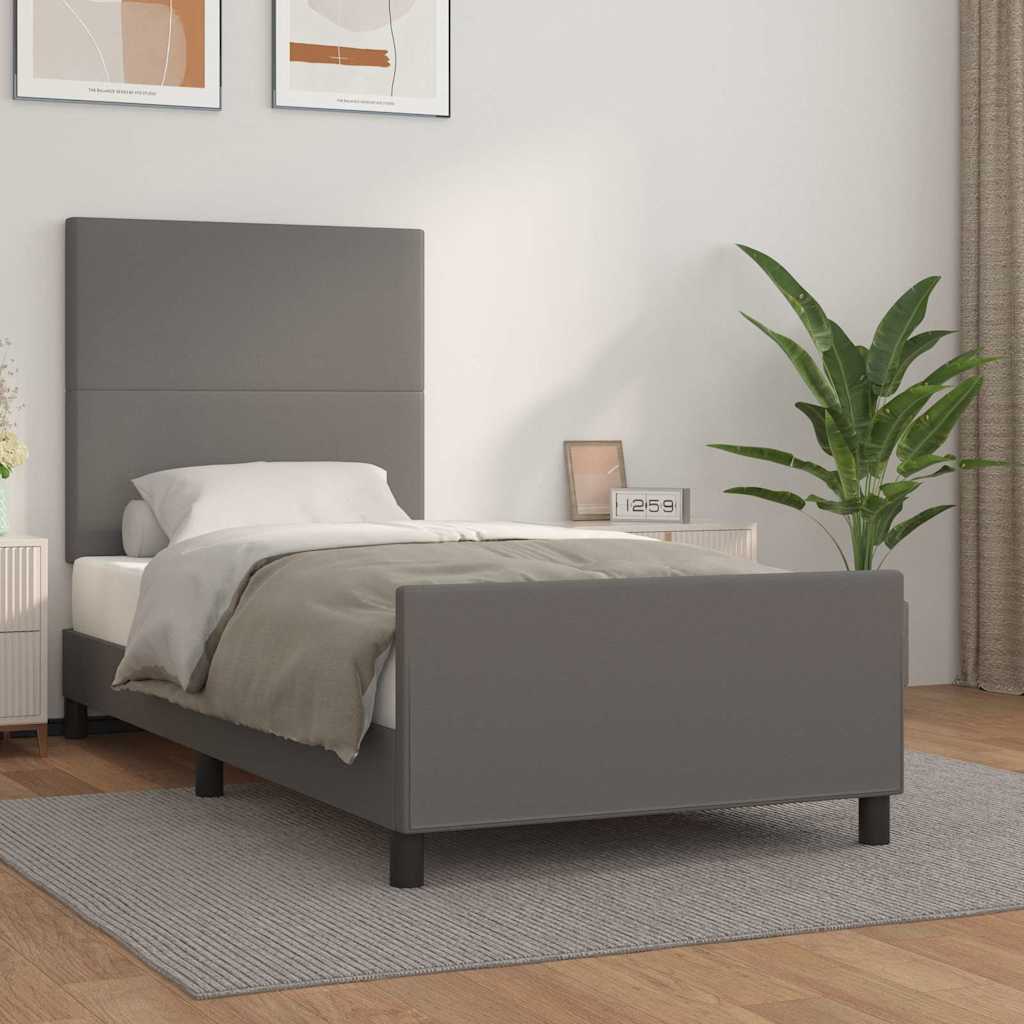 Giroletto con Testiera Crema 80x200 cm in Similpelle