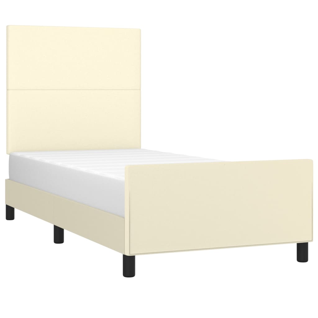 Giroletto con Testiera Crema 100x200 cm in Similpelle | homemem39