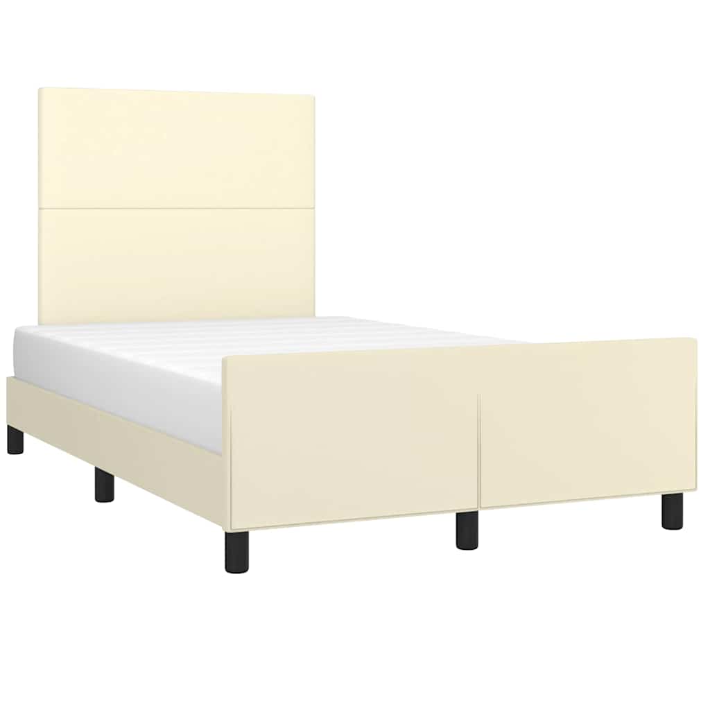 Giroletto con Testiera Crema 120x200 cm in Similpelle