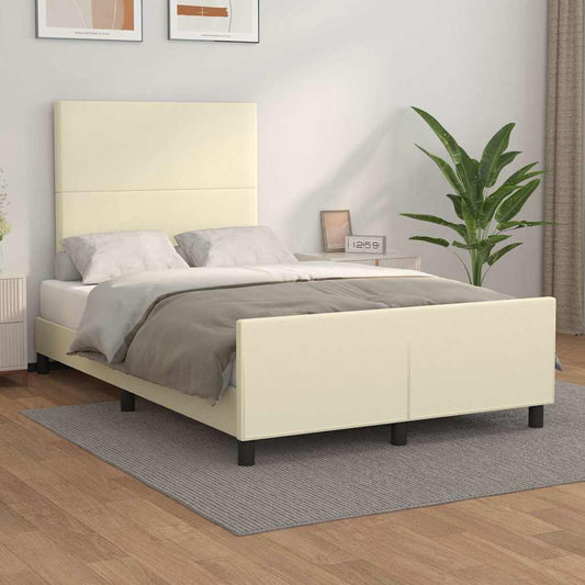 Giroletto con Testiera Crema 120x200 cm in Similpelle