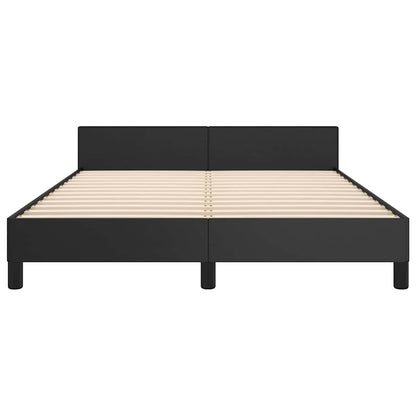 Giroletto con Testiera Nero 140x190 cm in Similpelle