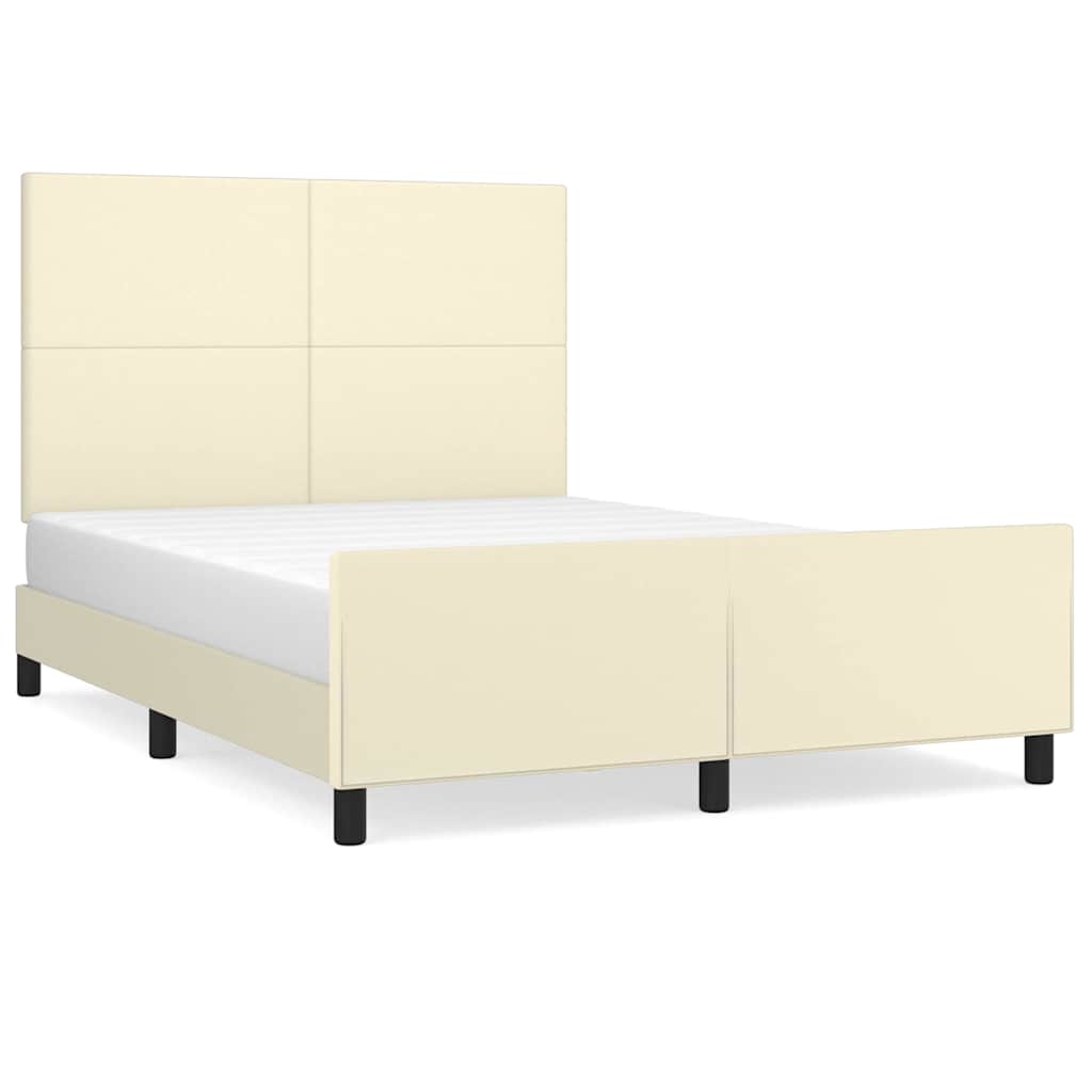 Giroletto con Testiera Crema 140x200 cm in Similpelle