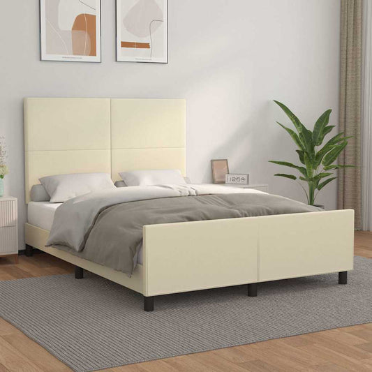 Giroletto con Testiera Crema 140x200 cm in Similpelle