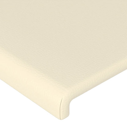 Giroletto con Testiera Crema 160x200 cm in Similpelle - homemem39