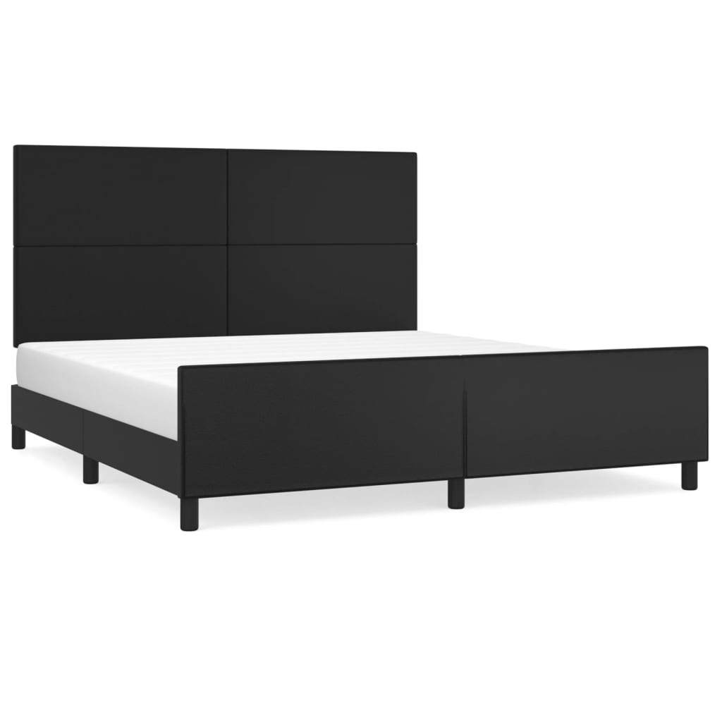 Giroletto con Testiera Nero 180x200 cm in Similpelle | homemem39