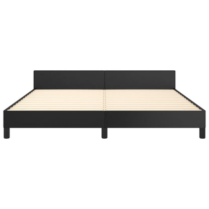Giroletto con Testiera Nero 180x200 cm in Similpelle | homemem39