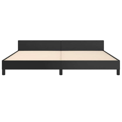 Giroletto con Testiera Nero 200x200 cm in Similpelle