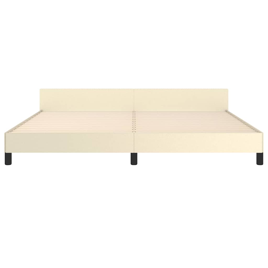 Giroletto con Testiera Crema 200x200 cm in Similpelle