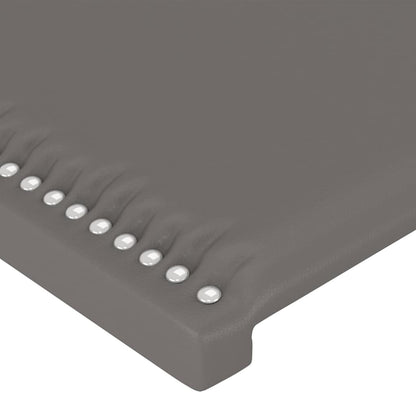 Giroletto con Testiera Grigio 140x200 cm in Similpelle