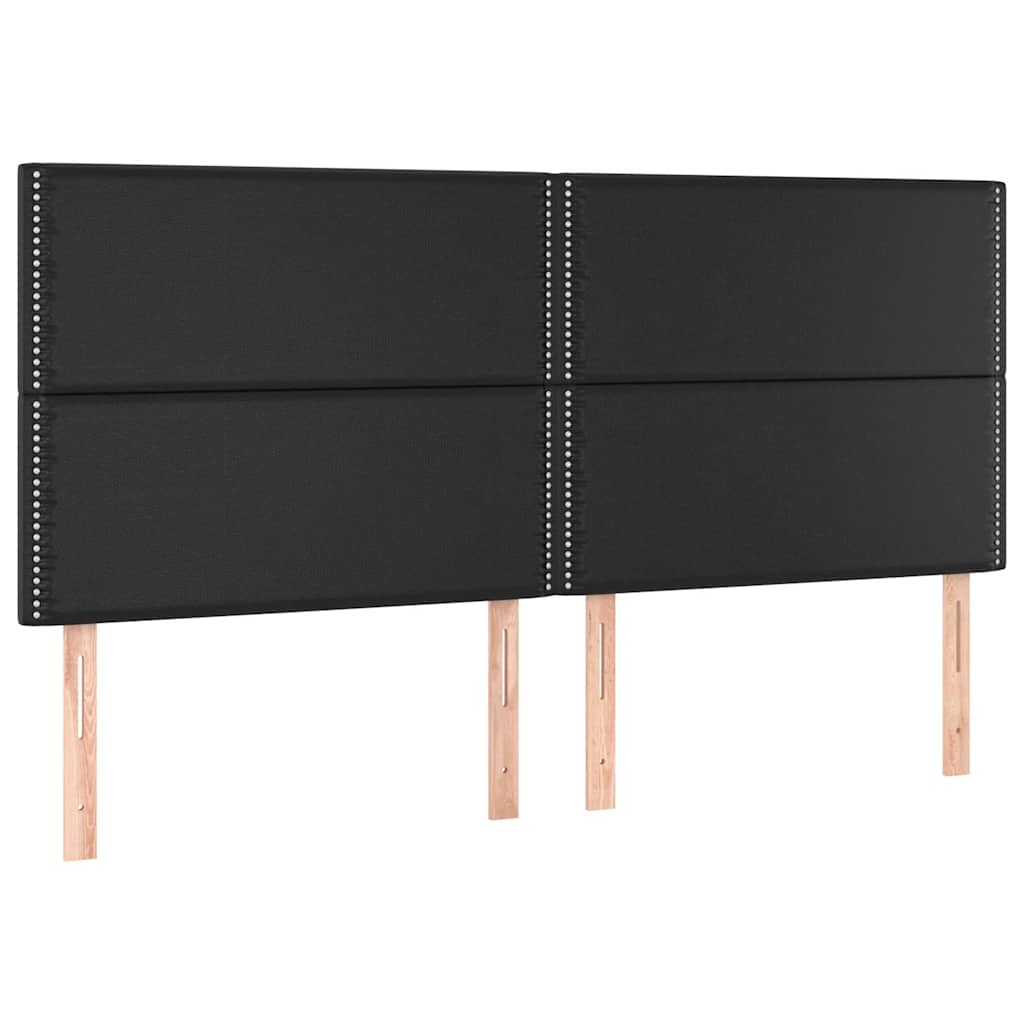 Giroletto con Testiera Nero 180x200 cm in Similpelle